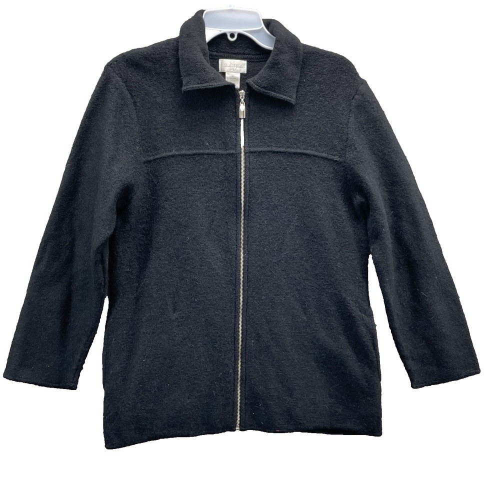 Studio Works 100% Wool Jacket Women's Medium Preppy Minimal Athleisure Sport 90s